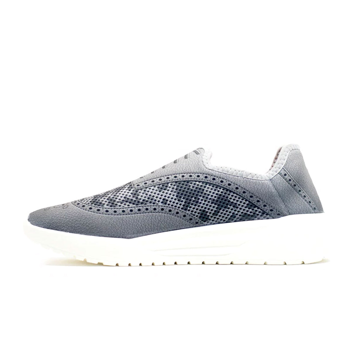 Psudo Wingtip Slip On (Men) - Grey Athletic - Athleisure - The Heel Shoe Fitters