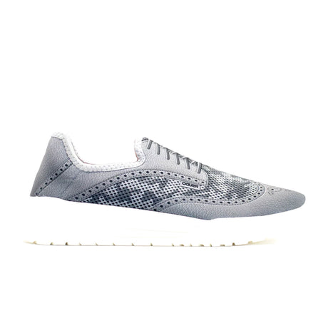 Psudo Wingtip Slip On (Men) - Grey Athletic - Athleisure - The Heel Shoe Fitters