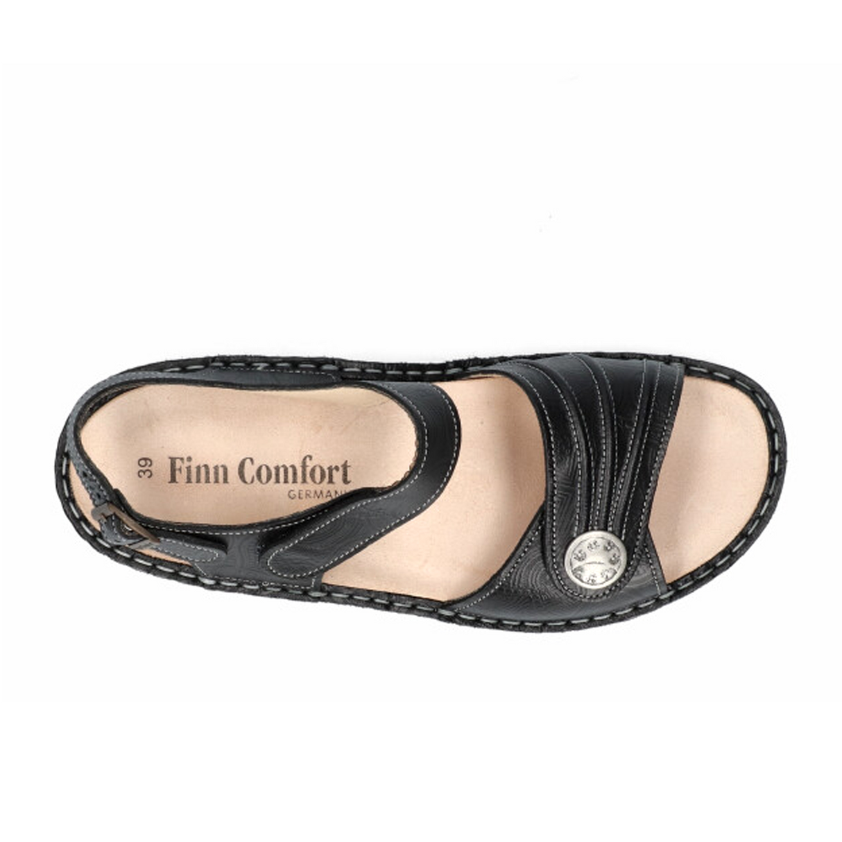 Finn Comfort Sausalito Backstrap Sandal (Women) - Schwarz Arabesque Sandals - Backstrap - The Heel Shoe Fitters