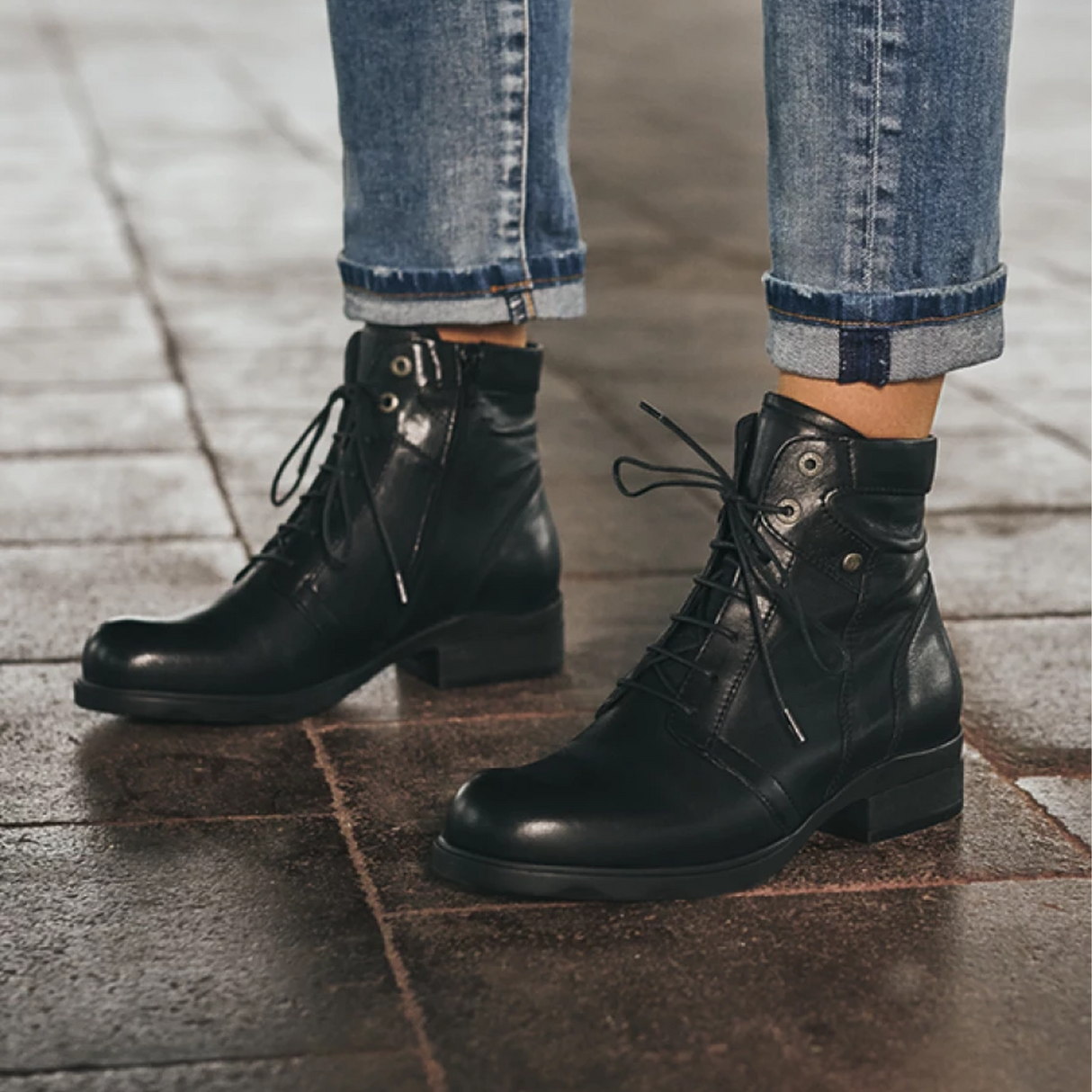 Wolky Center Ankle Boot (Women) - Black Velvet Leather Boots - Fashion - Low - The Heel Shoe Fitters