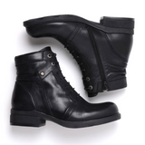 Wolky Center Ankle Boot (Women) - Black Velvet Leather Boots - Fashion - Low - The Heel Shoe Fitters