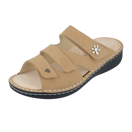 Finn Comfort Grenada Slide Sandal (Women) - Tan Nubuck Sandal - Slide - The Heel Shoe Fitters