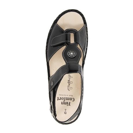 Finn Comfort Adana Backstrap Sandal (Women) - Black Patent Sandal - Backstrap - The Heel Shoe Fitters