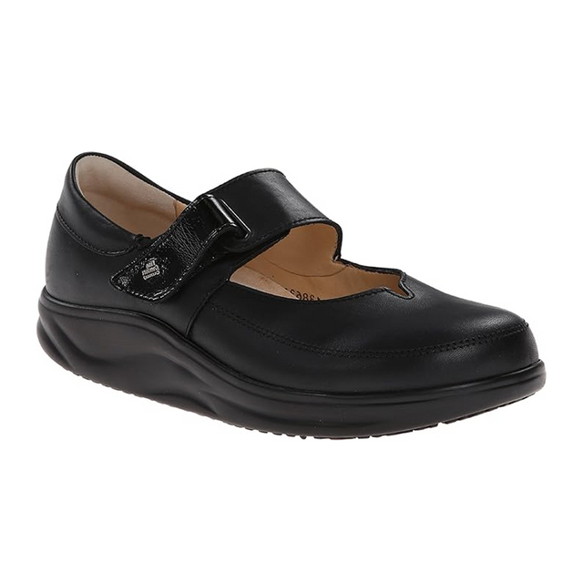 Finn Comfort Nagasaki Mary Jane (Women) - Black Dress-Casual - Slip On - The Heel Shoe Fitters