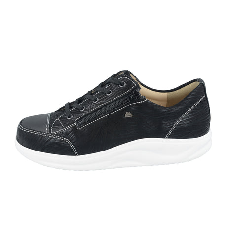 Finn Comfort Hakata Lace Up (Women) - Nero/Black Crumble/Sirio Dress Casual - Lace Up - The Heel Shoe Fitters