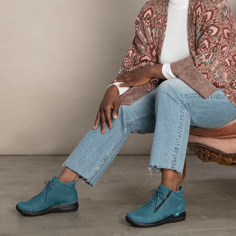 Wolky Why Ankle Boot (Women) - Petrol Antique Nubuck Boots - Casual - Low - The Heel Shoe Fitters