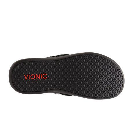 Vionic Tide Sandal (Women) - Black Patent Webbing Sandals - Thong - The Heel Shoe Fitters