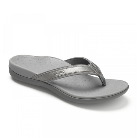 Vionic Tide Sandal (Women) - Pewter Metallic Sandals - Thong - The Heel Shoe Fitters