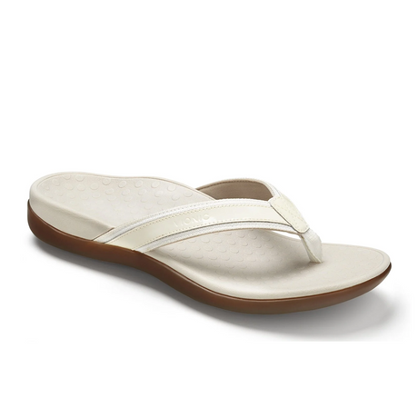 Vionic Tide Sandal (Women) - White Patent Webbing Sandals - Thong - The Heel Shoe Fitters