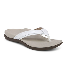Vionic Tide Sandal (Women) - White Patent Webbing Sandal - Thong - The Heel Shoe Fitters