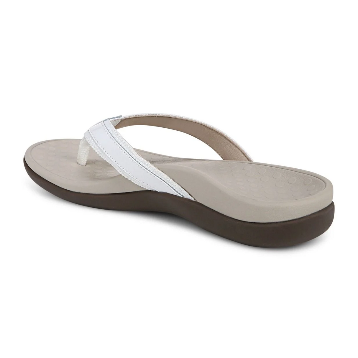Vionic Tide Sandal (Women) - White Patent Webbing Sandal - Thong - The Heel Shoe Fitters