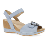Dansko Stella Wedge Sandal (Women) - Sky Nubuck Sandal - Heel/Wedge - The Heel Shoe Fitters