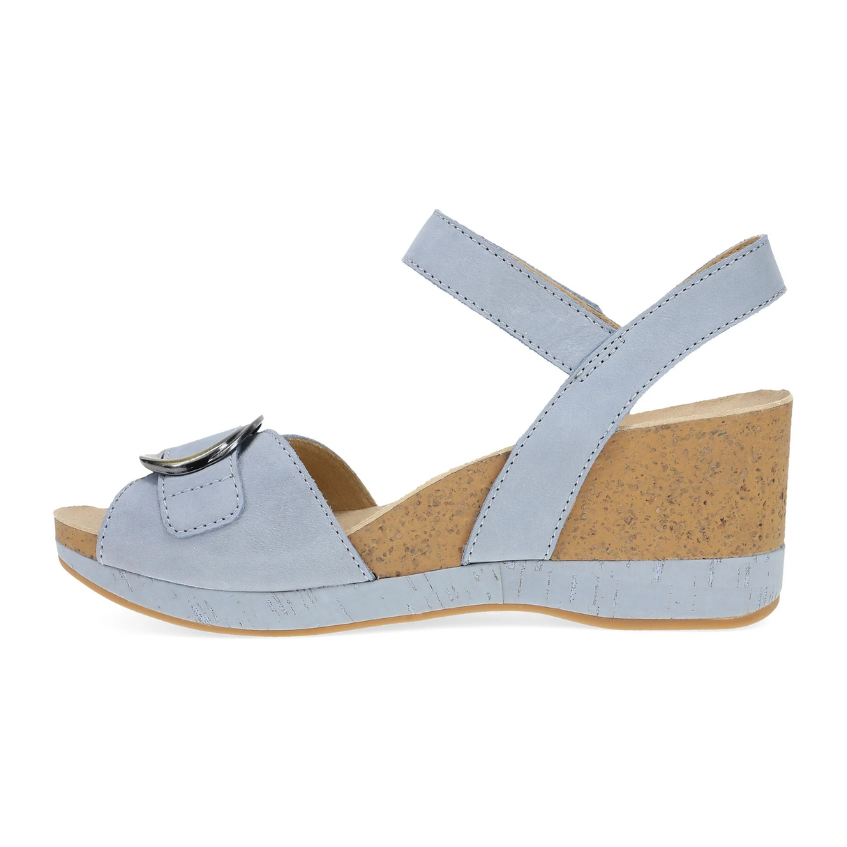 Dansko Stella Wedge Sandal (Women) - Sky Nubuck Sandal - Heel/Wedge - The Heel Shoe Fitters