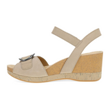 Dansko Stella Wedge Sandal (Women) - Sand Milled Nubuck Sandal - Heel/Wedge - The Heel Shoe Fitters