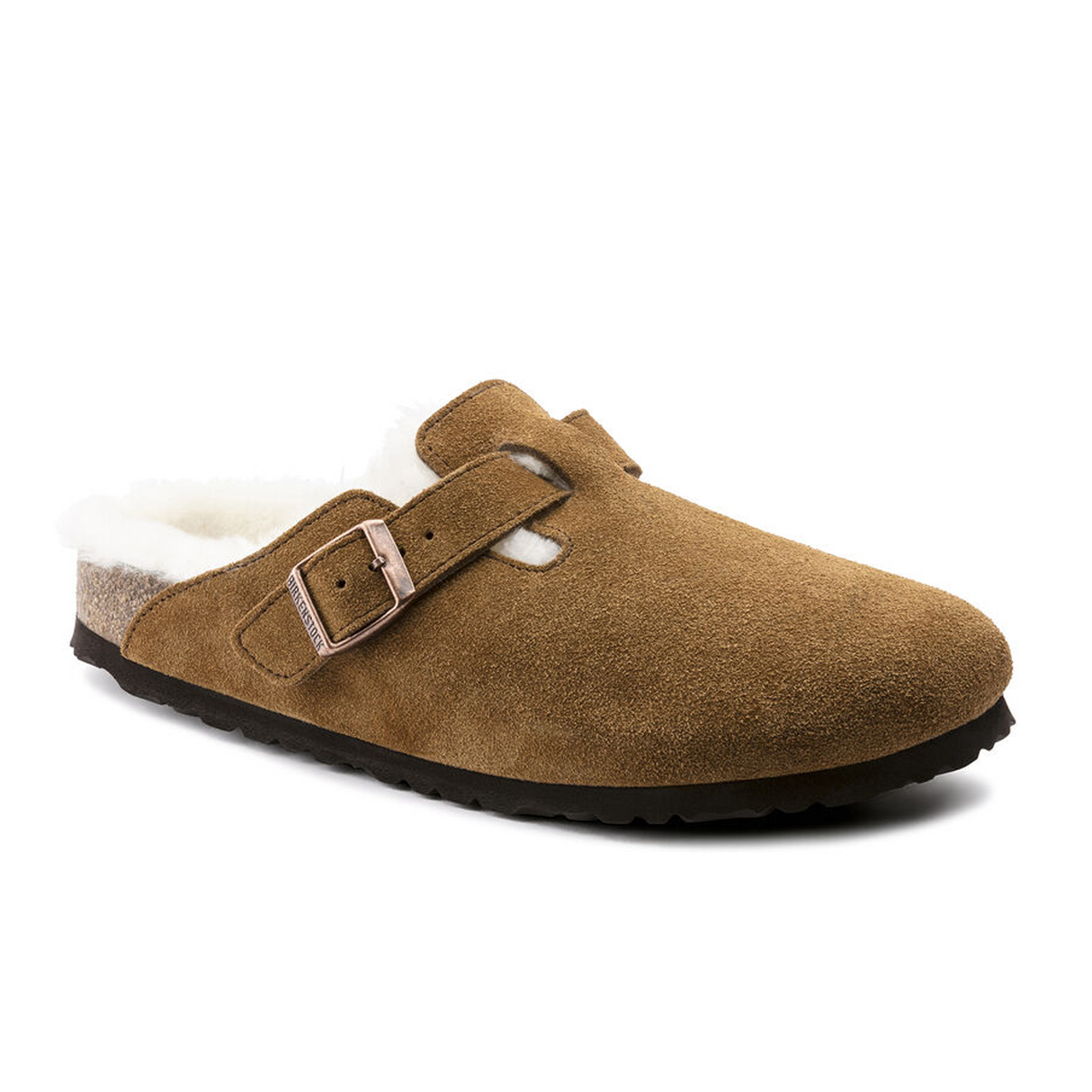 Birkenstock Boston Clog (Women) - Mink Suede/Natural Shearling Dress-Casual - Clogs & Mules - The Heel Shoe Fitters