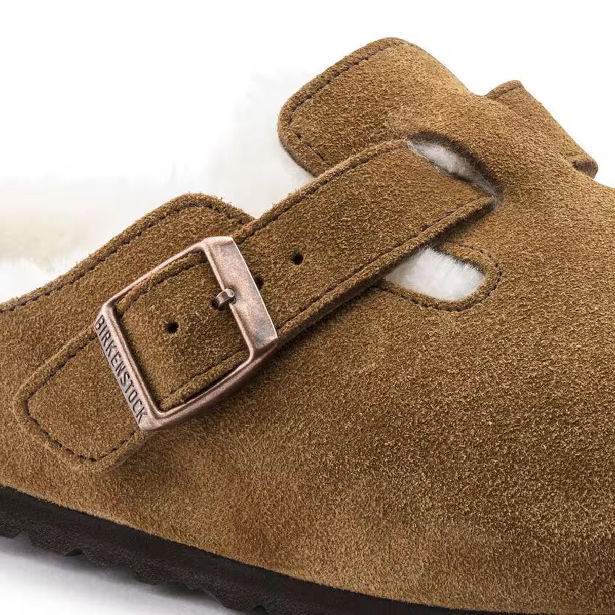 Birkenstock Boston Clog (Women) - Mink Suede/Natural Shearling Dress-Casual - Clogs & Mules - The Heel Shoe Fitters
