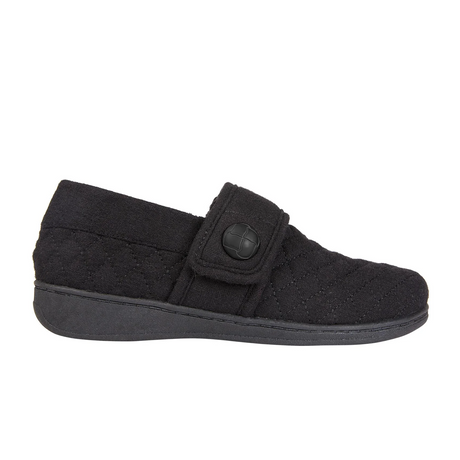 Vionic Jackie Flannel Slipper (Women) - Black Dress-Casual - Slipper - The Heel Shoe Fitters