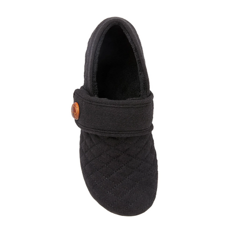 Vionic Jackie Flannel Slipper (Women) - Black Dress-Casual - Slipper - The Heel Shoe Fitters