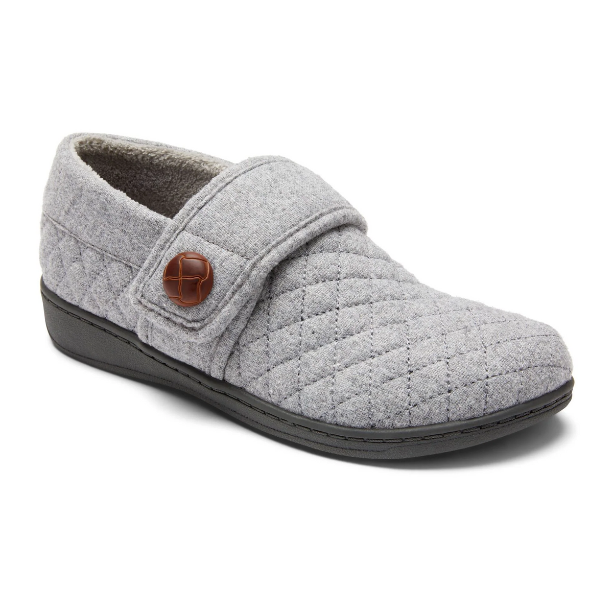 Vionic Jackie Flannel Slipper (Women) - Light Grey Dress-Casual - Slipper - The Heel Shoe Fitters