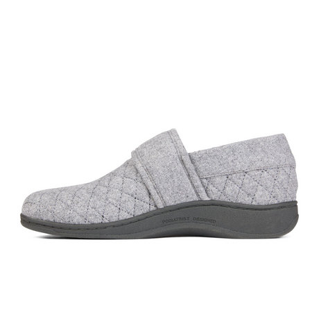 Vionic Jackie Flannel Slipper (Women) - Light Grey Dress-Casual - Slipper - The Heel Shoe Fitters