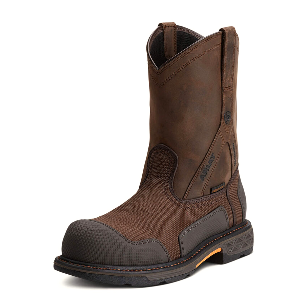 Ariat Men s Overdrive XTR Brown Cordura Waterproof Round Composite Toe Work Boot