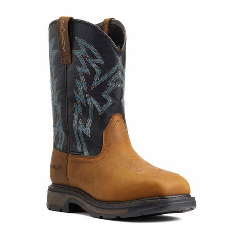 Ariat Workhog XT BOA Carbon Toe Western Work Boot (Men) - Dark Earth/Black Boots - Work - 11" - Composite Toe - The Heel Shoe Fitters