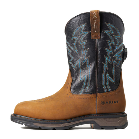 Ariat Workhog XT BOA Carbon Toe Western Work Boot (Men) - Dark Earth/Black Boots - Work - 11" - Composite Toe - The Heel Shoe Fitters