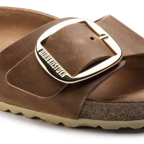 Birkenstock Madrid Big Buckle Narrow Slide Sandal (Women) - Cognac Leather Sandal - Slide - The Heel Shoe Fitters