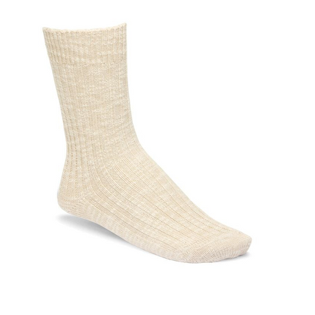 Birkenstock Cotton Slub Crew Sock (Women) - Beige/White Accessories - Socks - Lifestyle - The Heel Shoe Fitters