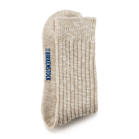 Birkenstock Cotton Slub Crew Sock (Women) - Beige/White Accessories - Socks - Lifestyle - The Heel Shoe Fitters