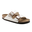 Birkenstock Arizona Narrow Slide Sandal (Women) - Graceful Pearl White Birko-Flor Sandal - Slide - The Heel Shoe Fitters