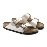 Birkenstock Arizona Narrow Slide Sandal (Women) - Graceful Pearl White Birko-Flor Sandal - Slide - The Heel Shoe Fitters