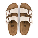 Birkenstock Arizona Narrow Slide Sandal (Women) - Graceful Pearl White Birko-Flor Sandal - Slide - The Heel Shoe Fitters