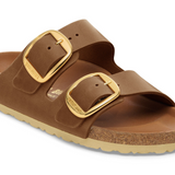 Birkenstock Arizona Big Buckle Narrow Slide Sandal (Women) - Cognac Oiled Leather Sandal - Slide - The Heel Shoe Fitters