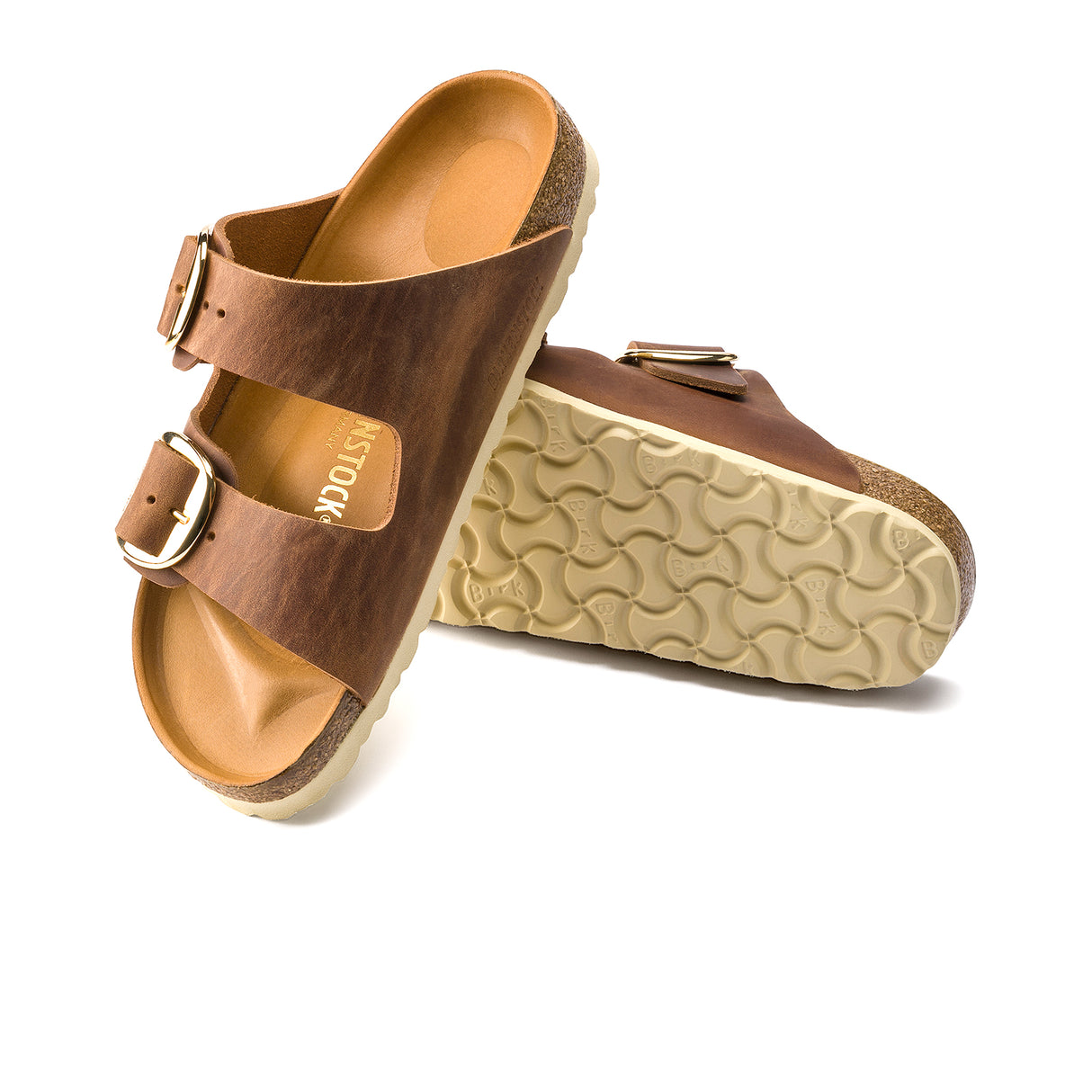 Birkenstock Arizona Big Buckle Narrow Slide Sandal (Women) - Cognac Oiled Leather Sandals - Slide - The Heel Shoe Fitters