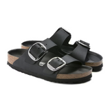Birkenstock Arizona Big Buckle Narrow Slide Sandal (Women) - Black Oiled Leather Sandal - Slide - The Heel Shoe Fitters