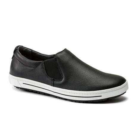 Birkenstock QO400 Slip On Safety Shoe (Unisex) - Black Leather Dress-Casual - Professional - The Heel Shoe Fitters