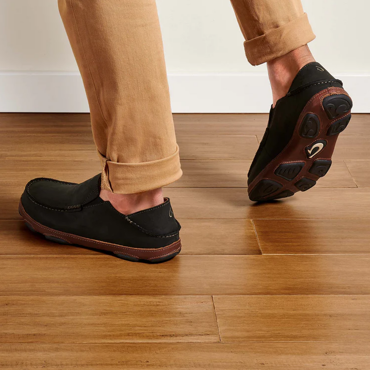 OluKai Moloa Slip On (Men) - Black/Toffee Dress-Casual - Slip Ons - The Heel Shoe Fitters