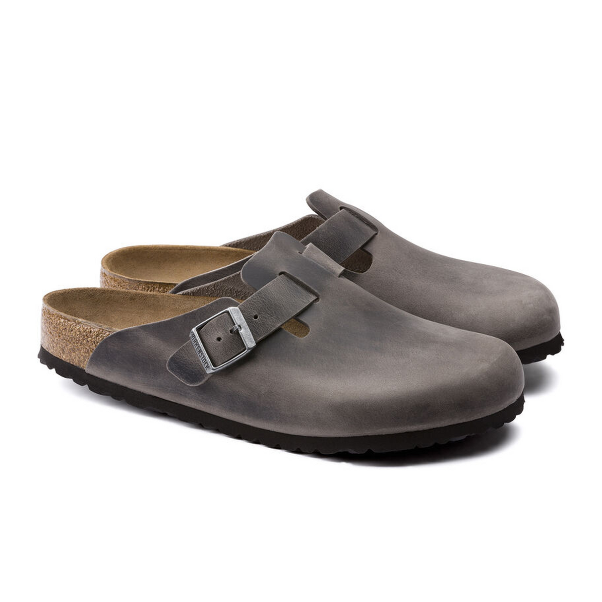Birkenstock Boston Soft Footbed Narrow Clog (Women) - Iron Oiled Leather Dress-Casual - Clogs & Mules - The Heel Shoe Fitters