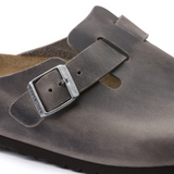 Birkenstock Boston Soft Footbed Narrow Clog (Women) - Iron Oiled Leather