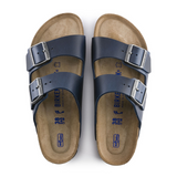 Birkenstock Arizona Soft Footbed Narrow Slide Sandal (Women) - Blue Oiled Leather Sandals - Slide - The Heel Shoe Fitters