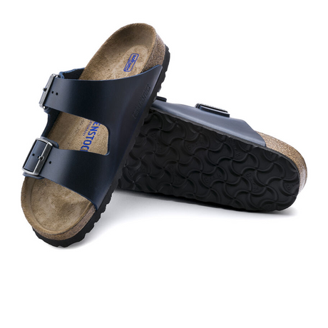 Birkenstock Arizona Soft Footbed Slide Sandal (Unisex) - Blue Oiled Leather Sandals - Slide - The Heel Shoe Fitters