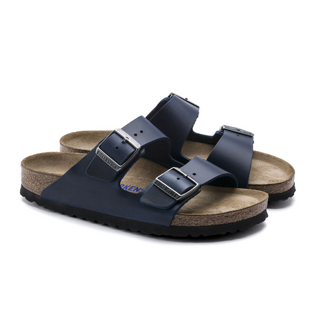 Birkenstock Arizona Soft Footbed Slide Sandal (Unisex) - Blue Oiled Leather Sandals - Slide - The Heel Shoe Fitters