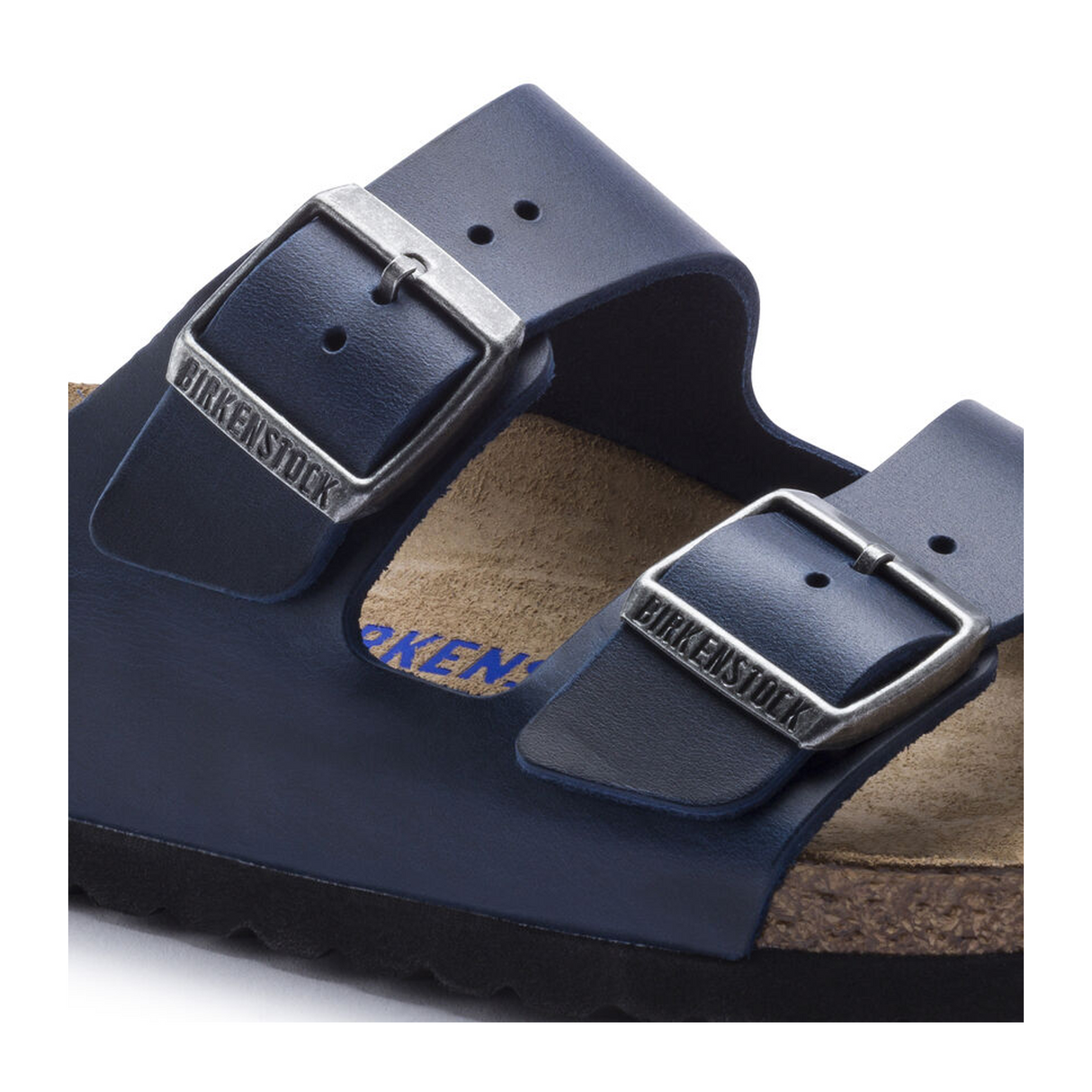 Birkenstock Arizona Soft Footbed Narrow Slide Sandal (Women) - Blue Oiled Leather Sandals - Slide - The Heel Shoe Fitters