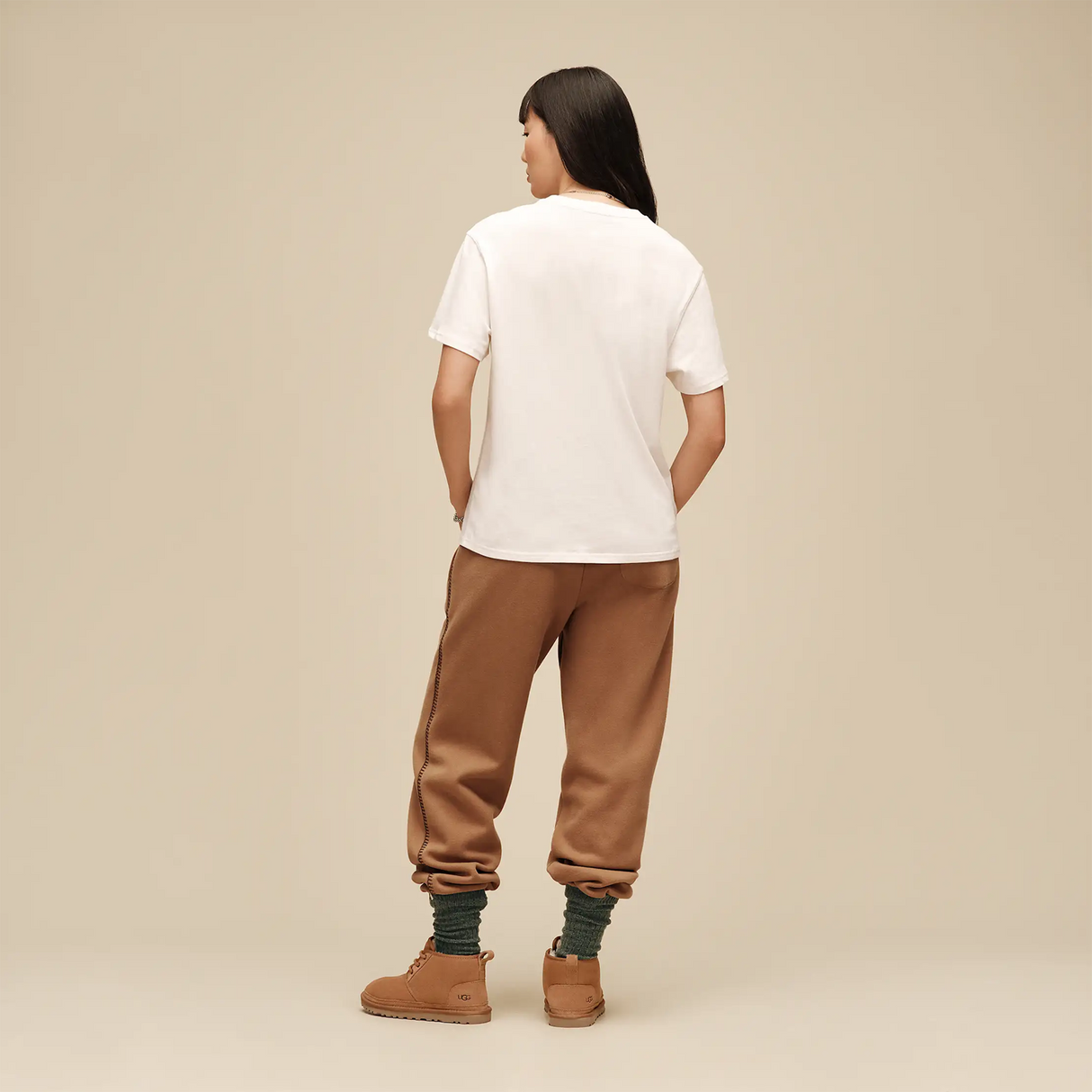 UGG® Rib Knit Slouchy Crew (Women) - Green Stone