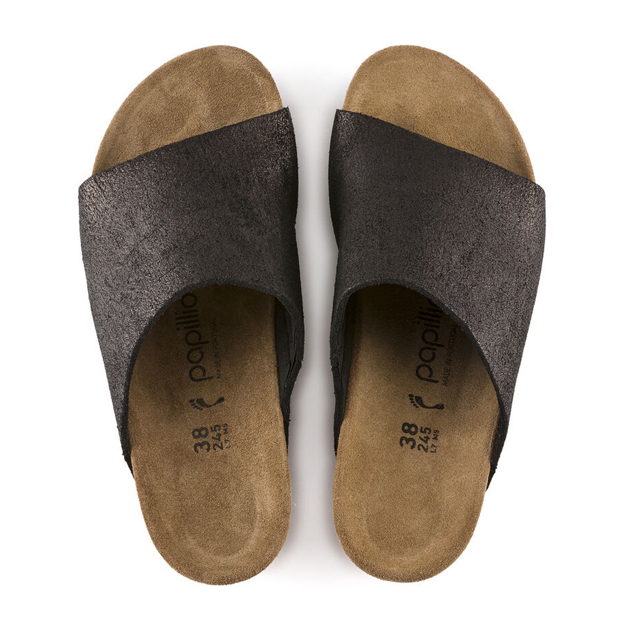 Birkenstock Namica Wedge Sandal (Women) - Washed Metallic Antique Black Suede Sandals - Heel/Wedge - The Heel Shoe Fitters