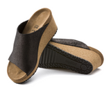 Birkenstock Namica Wedge Sandal (Women) - Washed Metallic Antique Black Suede Sandals - Heel/Wedge - The Heel Shoe Fitters