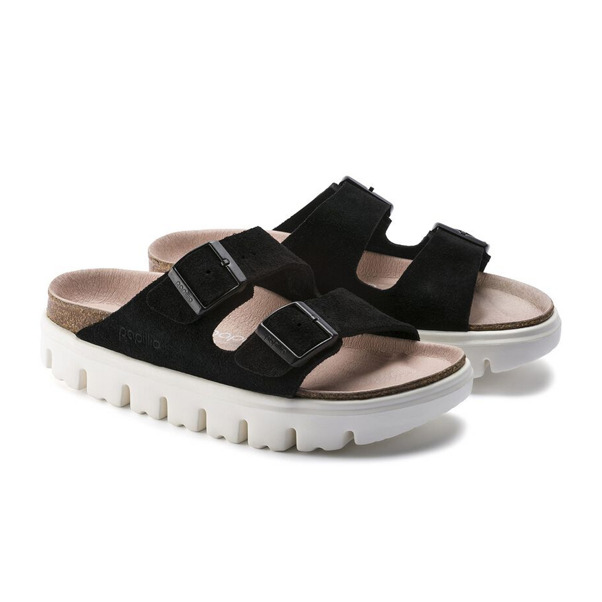 Birkenstock Arizona Chunky Slide Sandal (Women) - Black Suede Sandals - Slide - The Heel Shoe Fitters