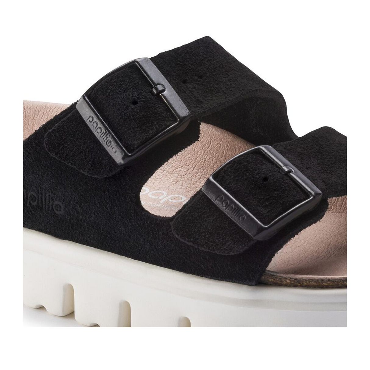 Birkenstock Arizona Chunky Slide Sandal (Women) - Black Suede Sandals - Slide - The Heel Shoe Fitters