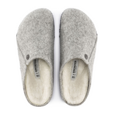 Birkenstock Zermatt Slipper (Men) - Light Gray Wool/Natural Shearling Dress-Casual - Slippers - The Heel Shoe Fitters